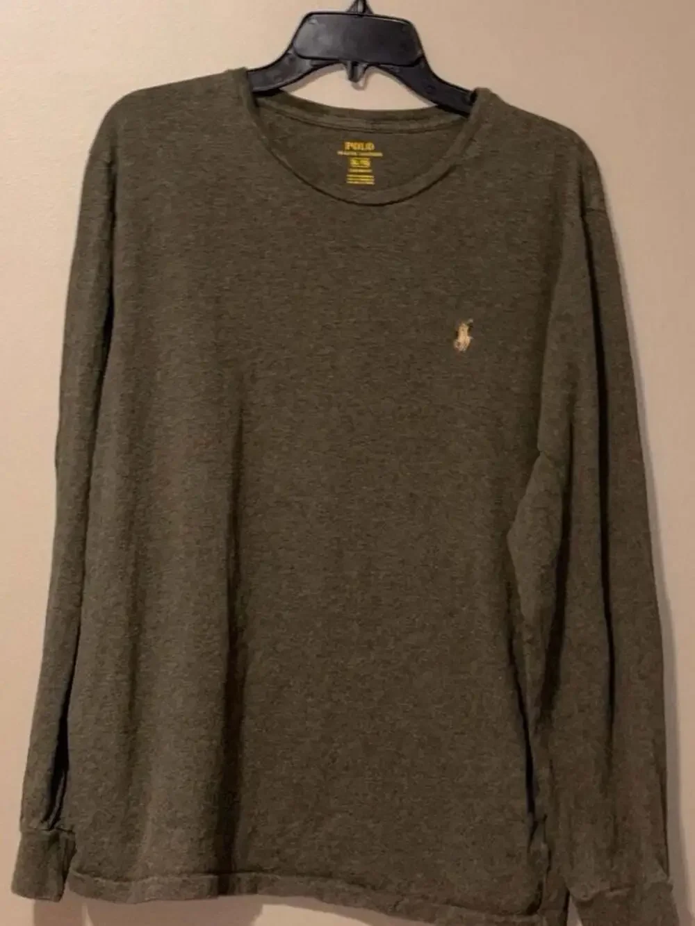 Polo Ralph Lauren Men's Custom Fit Long Sleeve Jersey  Olive Green Size XL
